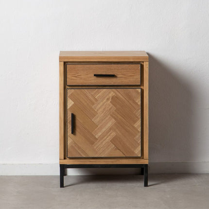 Nachttisch SPIKE 48 x 36 x 71 cm natürlich Metall Holz