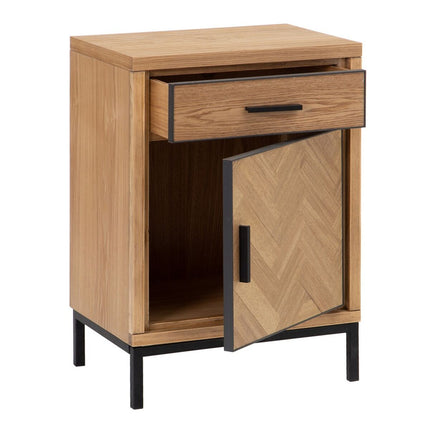 Nachttisch SPIKE 48 x 36 x 71 cm natürlich Metall Holz