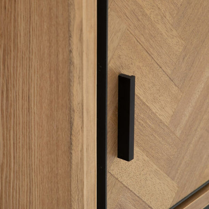 Nachttisch SPIKE 48 x 36 x 71 cm natürlich Metall Holz