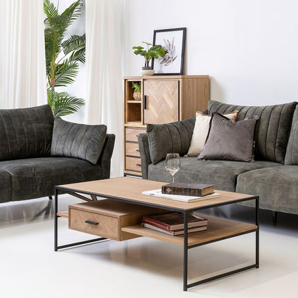 Couchtisch SPIKE 120 x 60 x 42,5 cm Metall Holz