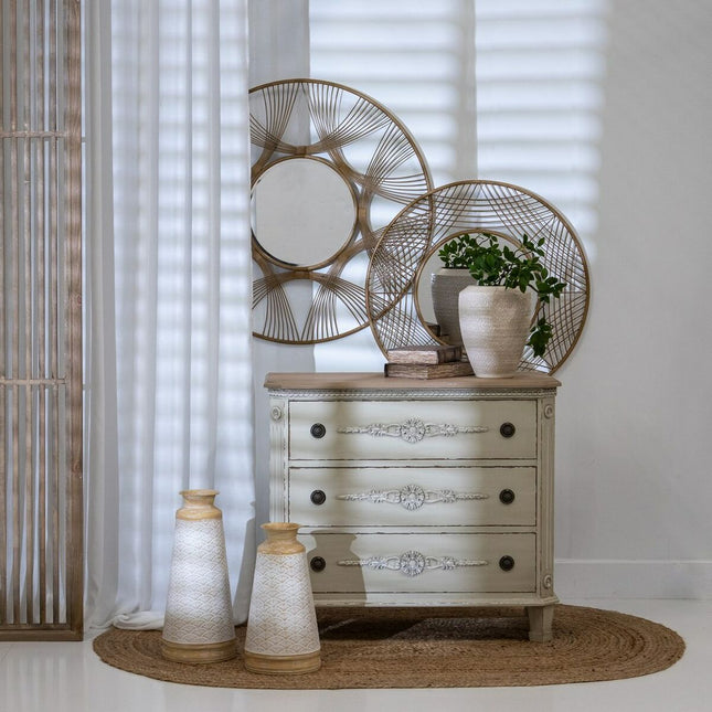 Kommode 92 x 46 x 81 cm Weiß Tannenholz