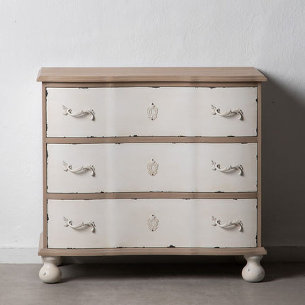 Kommode 90 x 48 x 82 cm natürlich Weiß Tannenholz