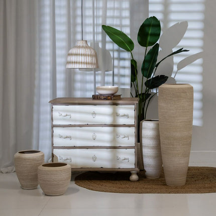 Kommode 90 x 48 x 82 cm natürlich Weiß Tannenholz