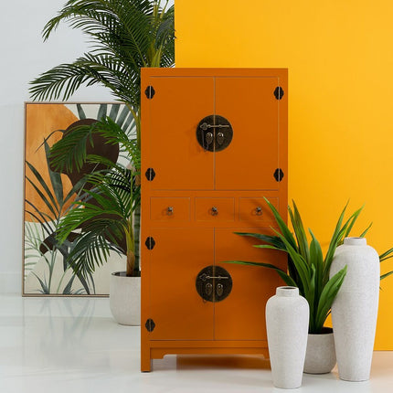 Anrichte NEW ORIENTAL 63 x 33 x 131 cm Orange DMF