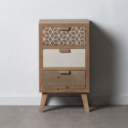 Nachttisch KENSY 40 x 30 x 72,5 cm natürlich Holz Weiß