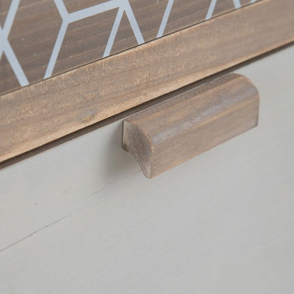 Nachttisch KENSY 40 x 30 x 72,5 cm natürlich Holz Weiß