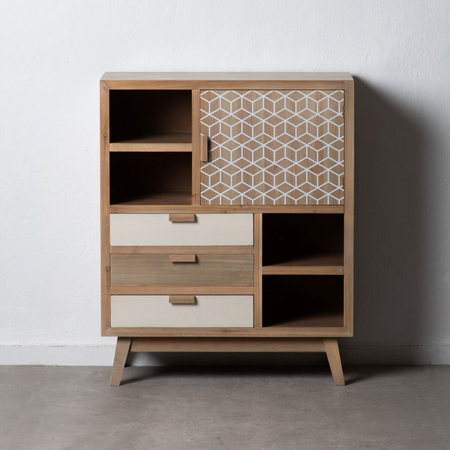 Anrichte KENSY 80 x 34 x 98 cm natürlich Holz Weiß