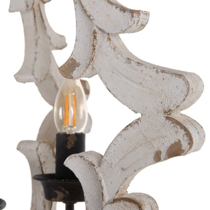 Deckenlampe 54,5 x 54,5 x 74 cm Metall Holz Weiß