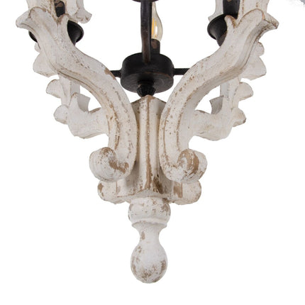 Deckenlampe 54,5 x 54,5 x 74 cm Metall Holz Weiß