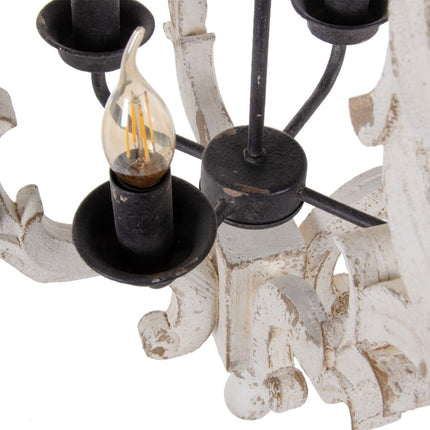 Deckenlampe 54,5 x 54,5 x 74 cm Metall Holz Weiß