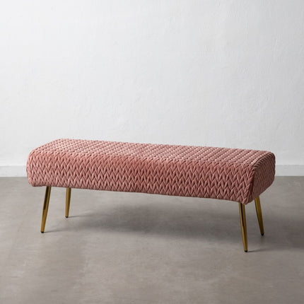 Hocker 111 x 44 x 41,5 cm synthetische Stoffe Rosa Metall