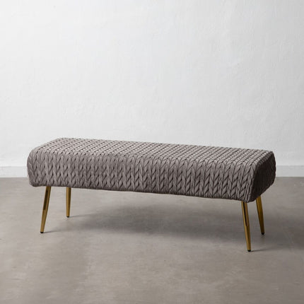 Hocker 111 x 44 x 41,5 cm synthetische Stoffe Grau Metall