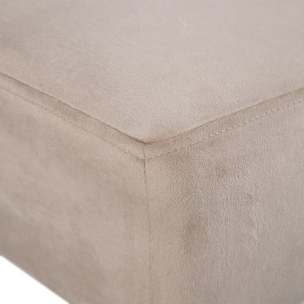 Chaise Longue 140 x 59 x 42 cm Beige Metall Holz
