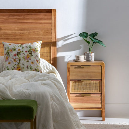 Nachttisch HONEY natürlich Paulonia-Holz Holz MDF 40 x 30 x 62,5 cm