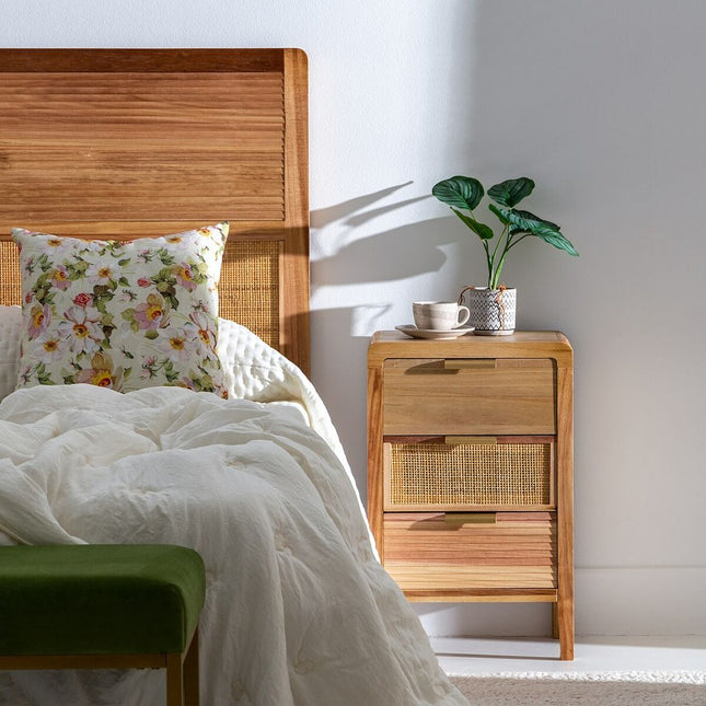 Nachttisch HONEY natürlich Paulonia-Holz Holz MDF 40 x 30 x 62,5 cm