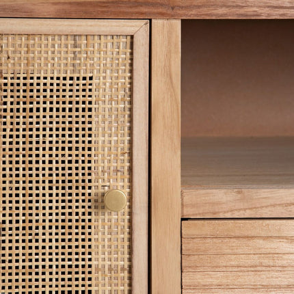TV-Möbel HONEY 120 x 40 x 50 cm natürlich Holz Rattan