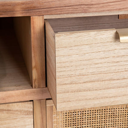 TV-Möbel HONEY 120 x 40 x 50 cm natürlich Holz Rattan