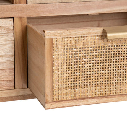 TV-Möbel HONEY 120 x 40 x 50 cm natürlich Holz Rattan