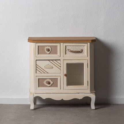 Anrichte DAISY 72 x 34 x 75 cm natürlich Holz Weiß DMF