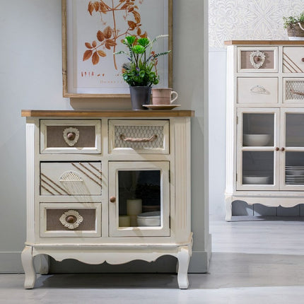 Anrichte DAISY 72 x 34 x 75 cm natürlich Holz Weiß DMF