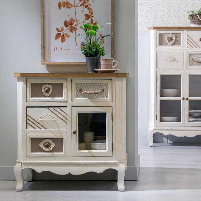 Anrichte DAISY 72 x 34 x 75 cm natürlich Holz Weiß DMF