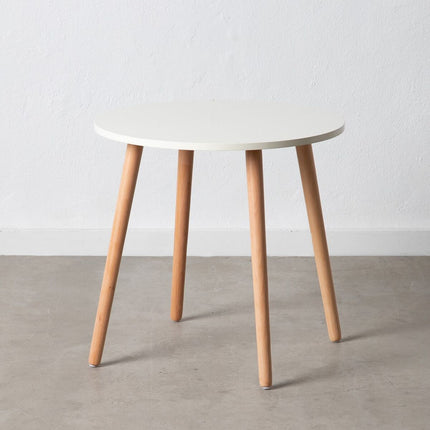 Beistelltisch 55 x 55 x 53 cm natürlich Holz Weiß DMF