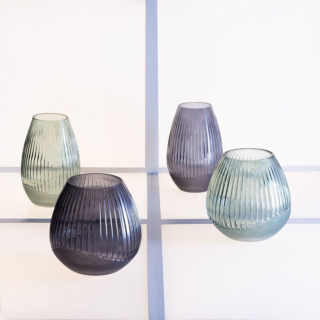 Vase Grau 23 x 23 x 23 cm Glas