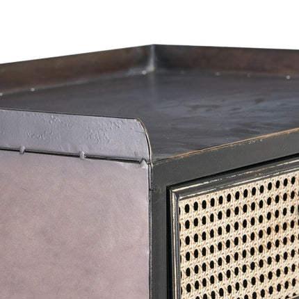 Anrichte BRICK 55 x 38 x 140 cm Schwarz Metall Braun
