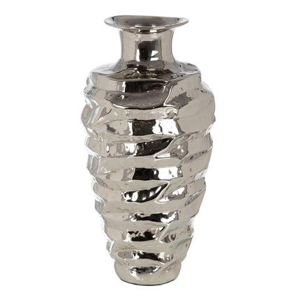 Vase 27,5 x 27,5 x 56 cm Silber Aluminium