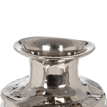 Vase 27,5 x 27,5 x 56 cm Silber Aluminium