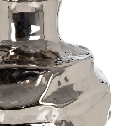 Vase 27,5 x 27,5 x 56 cm Silber Aluminium