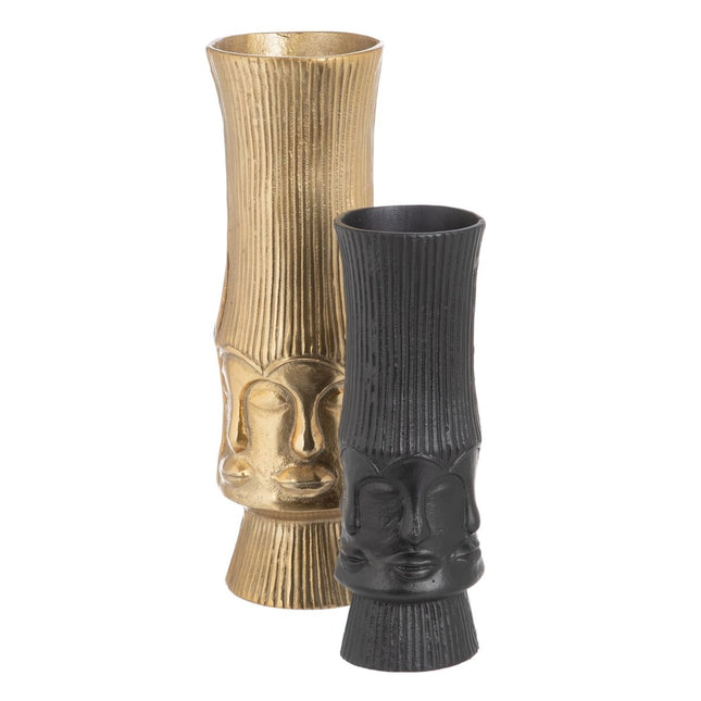 Vase 12 x 12 x 34 cm Schwarz Metall