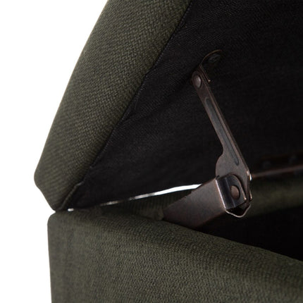 Hocker 94 x 43 x 41 cm Leinen Dunkelgrün