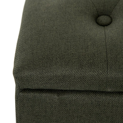 Hocker 94 x 43 x 41 cm Leinen Dunkelgrün