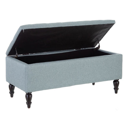 Hocker 94 x 43 x 41 cm Blau Leinen