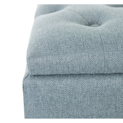 Hocker 94 x 43 x 41 cm Blau Leinen