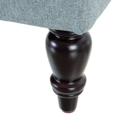 Hocker 94 x 43 x 41 cm Blau Leinen