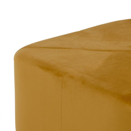 Puff synthetische Stoffe Holz Ocker 60 x 60 x 40 cm
