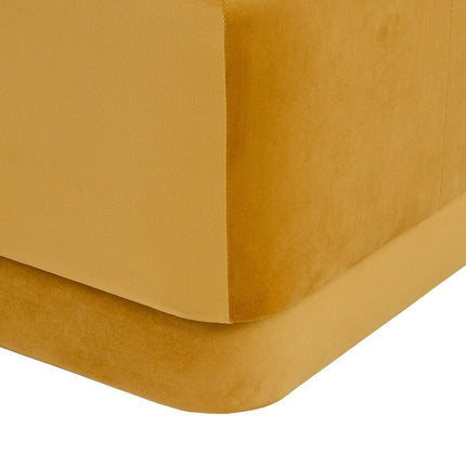 Puff synthetische Stoffe Holz Ocker 60 x 60 x 40 cm