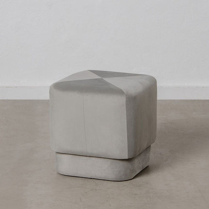Puff synthetische Stoffe Grau Holz 40 x 40 x 40 cm