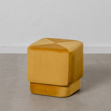 Puff synthetische Stoffe Holz 40 x 40 x 40 cm Ocker