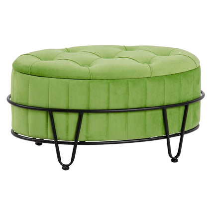 Puff 80 x 80 x 46 cm synthetische Stoffe Metall grün