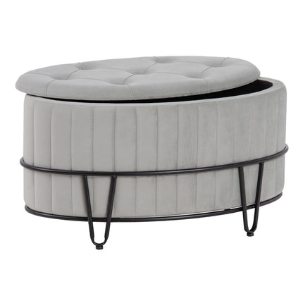 Puff 80 x 80 x 46 cm synthetische Stoffe Grau Metall