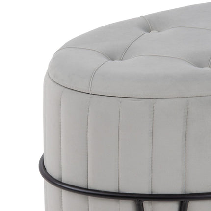 Puff 80 x 80 x 46 cm synthetische Stoffe Grau Metall