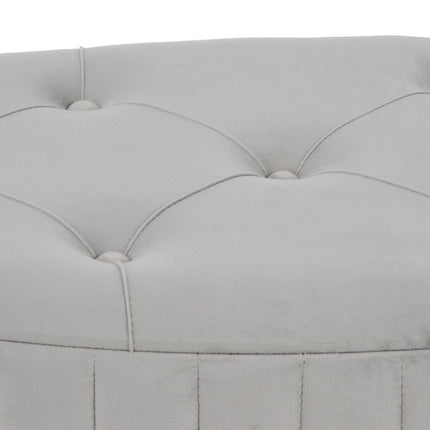 Puff 80 x 80 x 46 cm synthetische Stoffe Grau Metall
