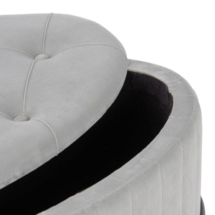 Puff 80 x 80 x 46 cm synthetische Stoffe Grau Metall