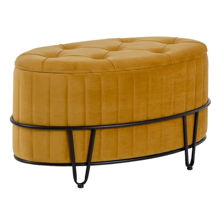 Puff 80 x 80 x 46 cm synthetische Stoffe Metall Ocker