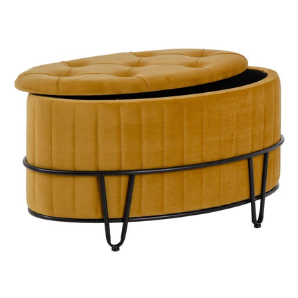 Puff 80 x 80 x 46 cm synthetische Stoffe Metall Ocker
