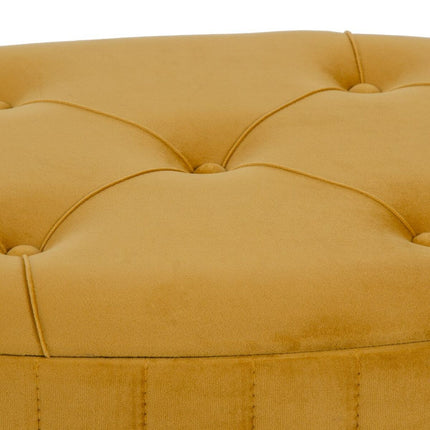 Puff 80 x 80 x 46 cm synthetische Stoffe Metall Ocker
