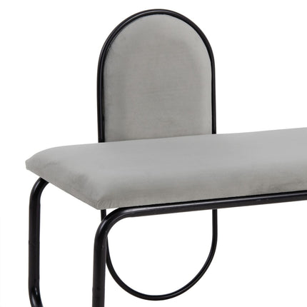 Hocker 110 x 40 x 68 cm synthetische Stoffe Grau Metall